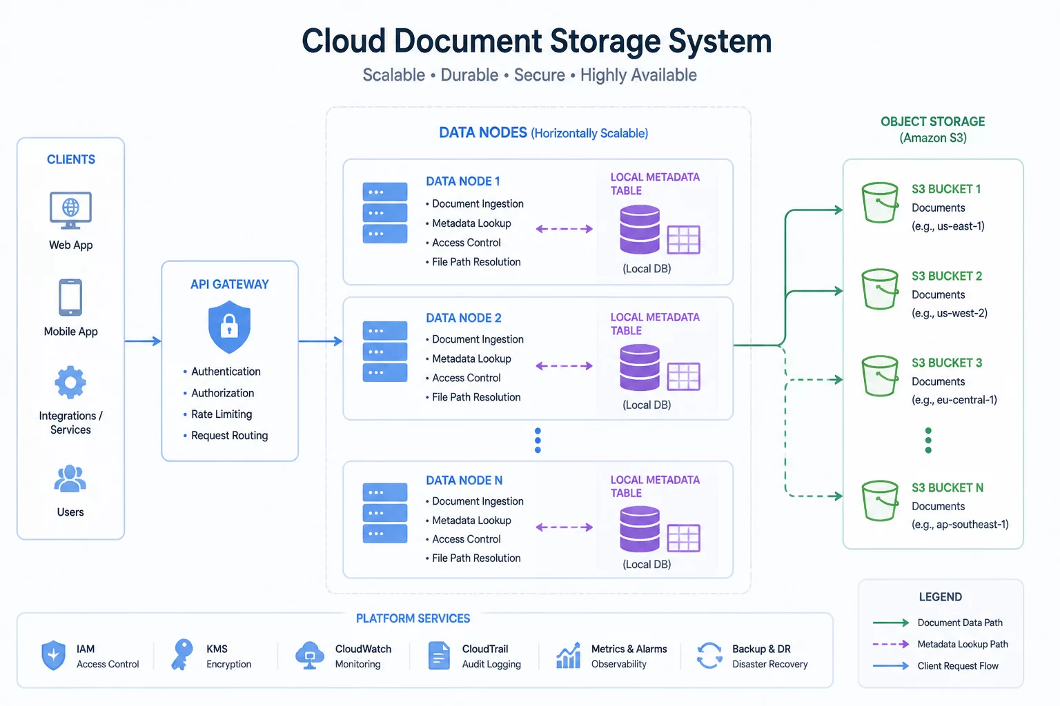 Document Storage Schema Diagram