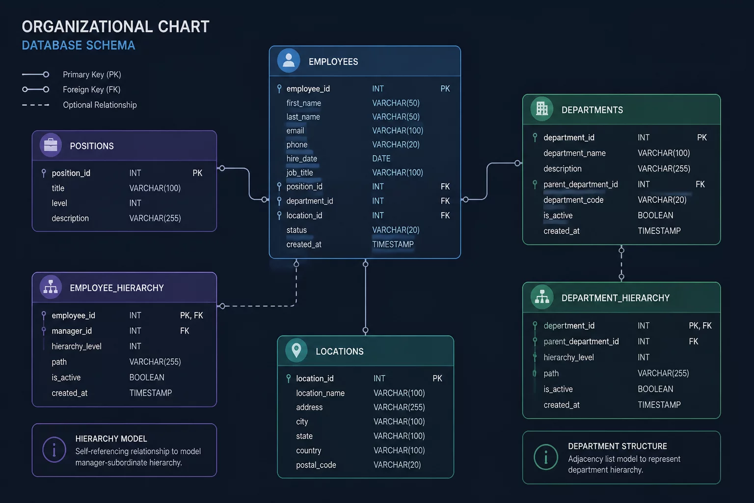 Employee Record Schema Diagram